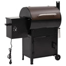 vidaXL fekete vas pellet grillsütő kéménnyel 104 cm