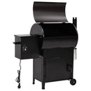 vidaXL fekete vas pellet grillsütő kéménnyel 104 cm