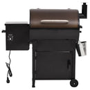 vidaXL fekete vas pellet grillsütő kéménnyel 104 cm