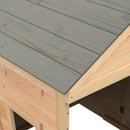 vidaXL tömör fenyőfa játszóház zárható ajtóval és virágcserepekkel