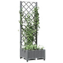vidaXL világosszürke PP rácsos kerti ültetőláda 40 x 40 x 121,5 cm