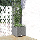 vidaXL világosszürke PP rácsos kerti ültetőláda 40 x 40 x 136 cm