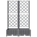 vidaXL világosszürke PP rácsos kerti ültetőláda 80 x 40 x 121,5 cm