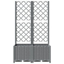 vidaXL világosszürke PP rácsos kerti ültetőláda 80 x 40 x 136 cm