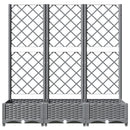 vidaXL világosszürke PP rácsos kerti ültetőláda 120 x 40 x 121,5 cm