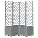 vidaXL világosszürke PP rácsos kerti ültetőláda 80 x 80 x 136 cm