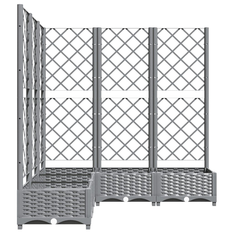 vidaXL világosszürke PP rácsos kerti ültetőláda 120 x 120 x 121,5 cm