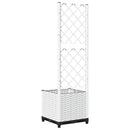 vidaXL fehér polipropilén rácsos kerti ültetőláda 40 x 40 x 136 cm