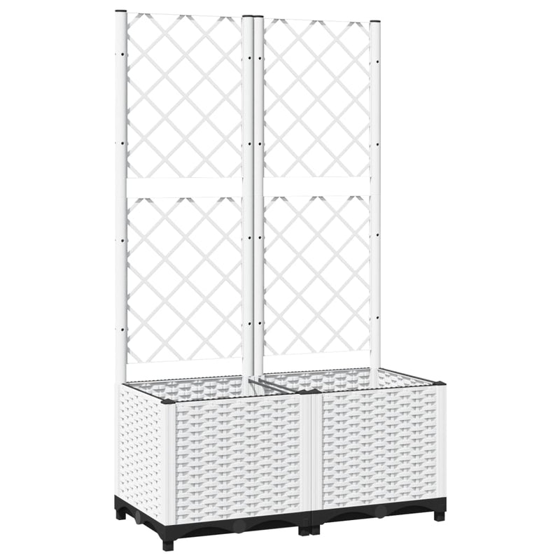vidaXL fehér PP rácsos kerti ültetőláda 80 x 40 x 136 cm