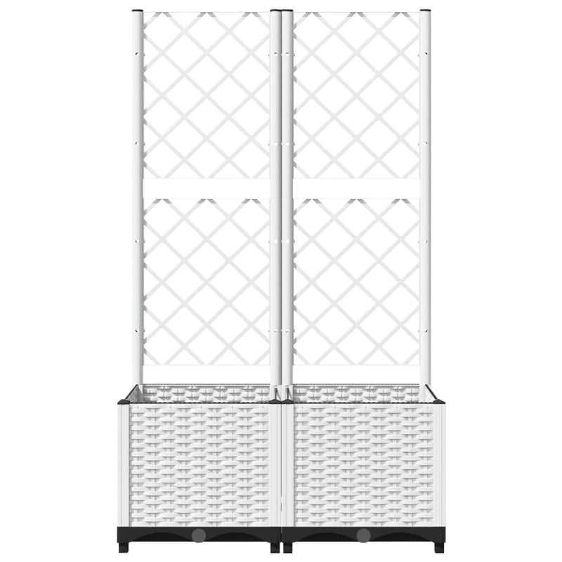 vidaXL fehér PP rácsos kerti ültetőláda 80 x 40 x 136 cm