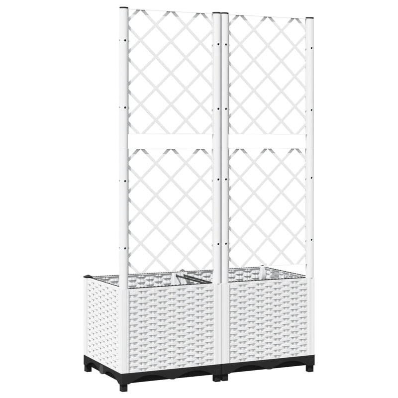 vidaXL fehér PP rácsos kerti ültetőláda 80 x 40 x 136 cm