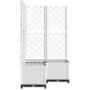 vidaXL fehér polipropilén rácsos kerti ültetőláda 80 x 80 x 136 cm