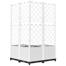 vidaXL fehér polipropilén rácsos kerti ültetőláda 80 x 80 x 136 cm
