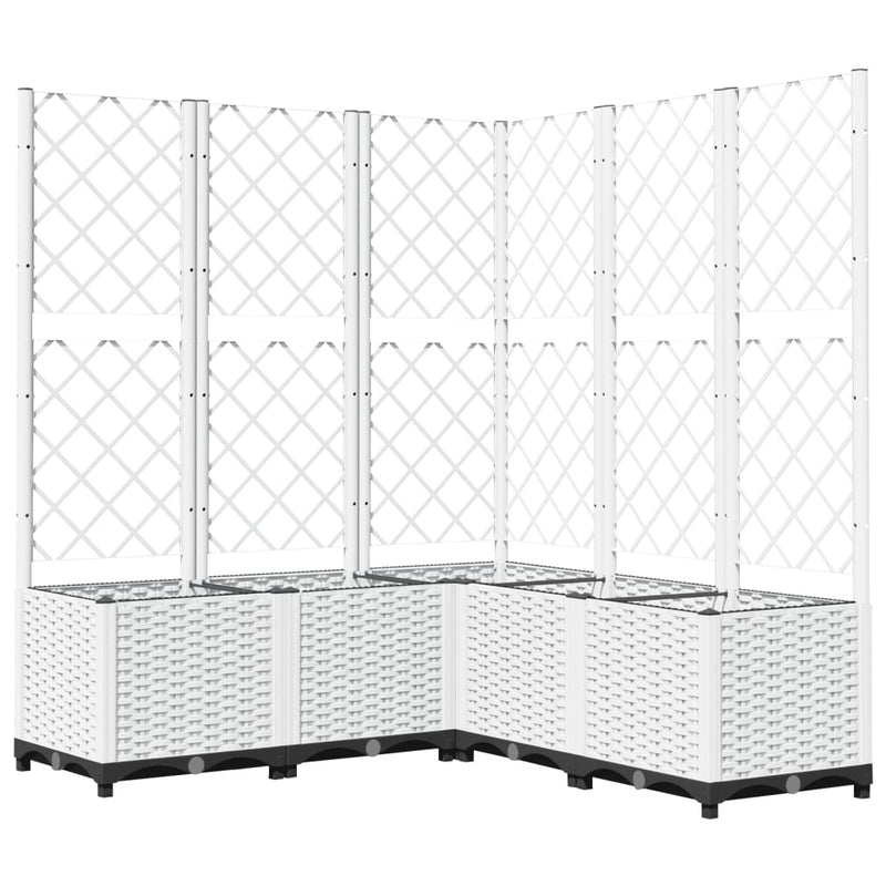 vidaXL fehér polipropilén rácsos kerti ültetőláda 120 x 120 x 136 cm