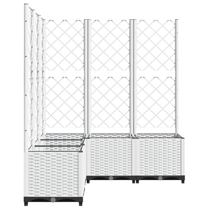 vidaXL fehér polipropilén rácsos kerti ültetőláda 120 x 120 x 136 cm