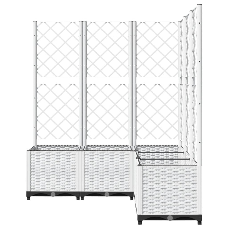 vidaXL fehér polipropilén rácsos kerti ültetőláda 120 x 120 x 136 cm