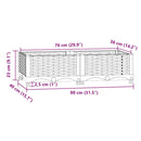 vidaXL polipropilén magaságyás 80 x 40 x 23 cm