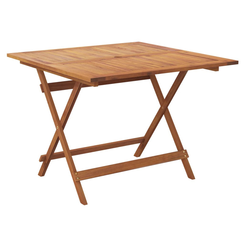 vidaXL tömör akácfa összecsukható kerti asztal 90 x 90 x 75 cm