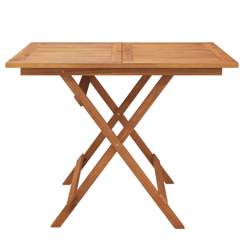 vidaXL tömör akácfa összecsukható kerti asztal 90 x 90 x 75 cm