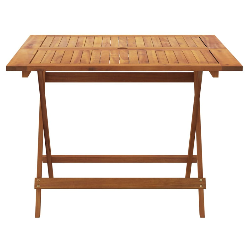 vidaXL tömör akácfa összecsukható kerti asztal 90 x 90 x 75 cm