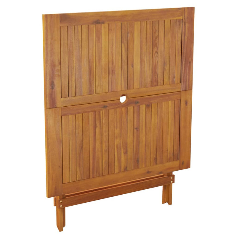 vidaXL tömör akácfa összecsukható kerti asztal 90 x 90 x 75 cm