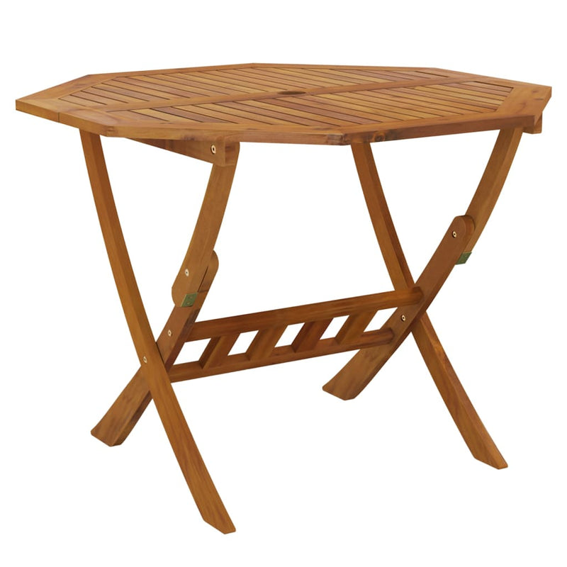vidaXL tömör akácfa összecsukható kerti asztal 90 x 75 cm