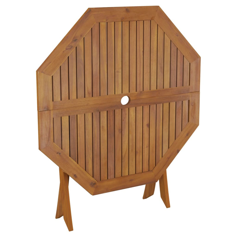 vidaXL tömör akácfa összecsukható kerti asztal 90 x 75 cm