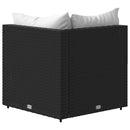 vidaXL fekete polyrattan kerti sarokkanapé párnákkal