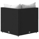 vidaXL 2 db fekete polyrattan kerti sarokkanapé párnákkal