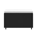 vidaXL 2 db fekete polyrattan kerti lábtartó párnákkal