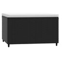 vidaXL 2 db fekete polyrattan kerti lábtartó párnákkal
