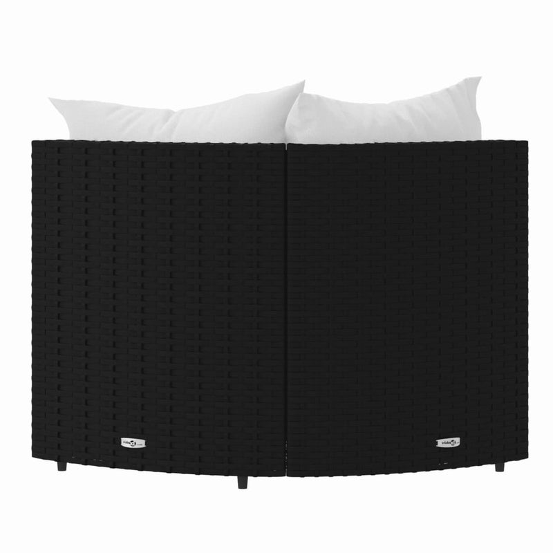 vidaXL 2 db fekete polyrattan kerti sarokkanapé párnákkal