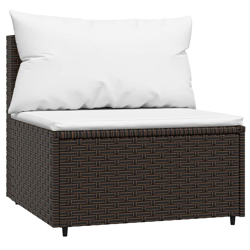 vidaXL 3 részes barna polyrattan kerti ülőgarnitúra párnával