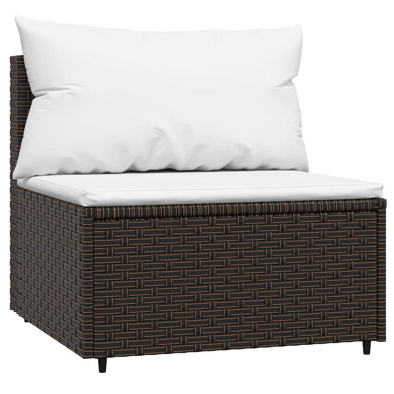 vidaXL 4 részes barna polyrattan kerti ülőgarnitúra párnákkal