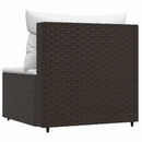 vidaXL barna polyrattan kerti középső kanapé párnákkal