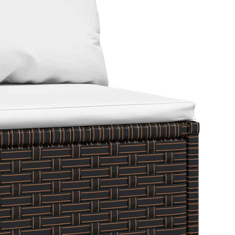 vidaXL 2 db barna polyrattan kerti középső kanapé párnával