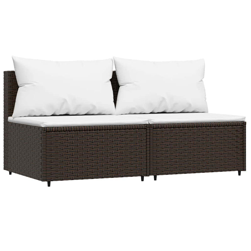 vidaXL 3 részes barna polyrattan kerti ülőgarnitúra párnával
