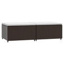vidaXL 2 db barna polyrattan kerti lábtartó párnával