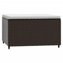 vidaXL 2 db barna polyrattan kerti lábtartó párnával