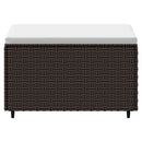 vidaXL 2 db barna polyrattan kerti lábtartó párnával