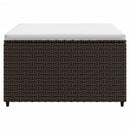vidaXL 2 db barna polyrattan kerti lábtartó párnával