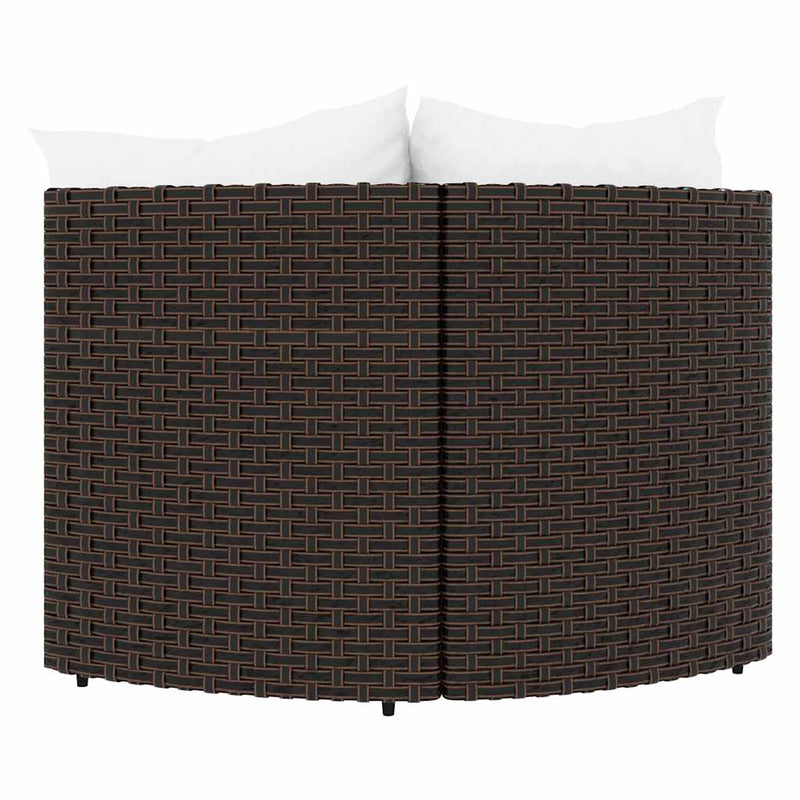 vidaXL 2 db barna polyrattan kerti sarokkanapé párnákkal