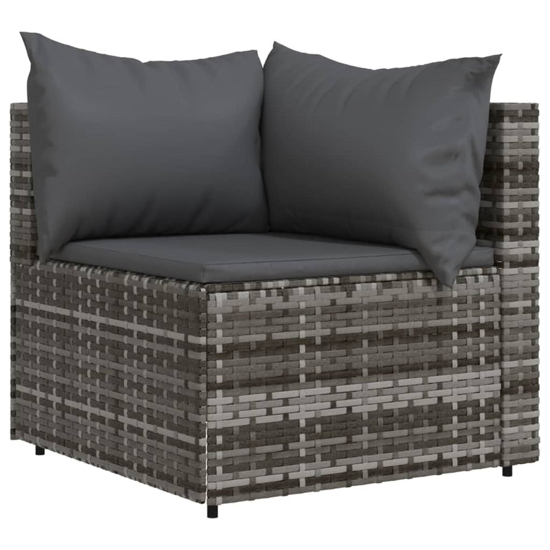 vidaXL 2 db szürke polyrattan kerti sarokkanapé párnával