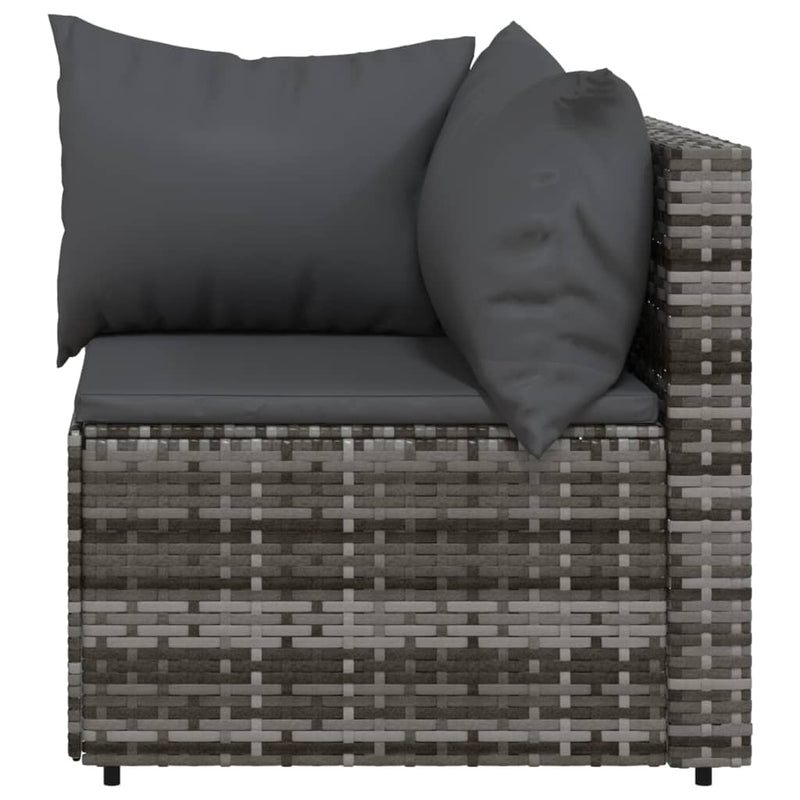 vidaXL 2 db szürke polyrattan kerti sarokkanapé párnával