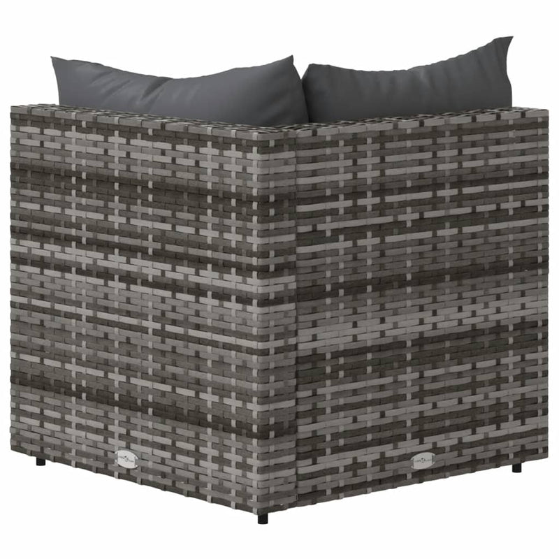 vidaXL 2 db szürke polyrattan kerti sarokkanapé párnával