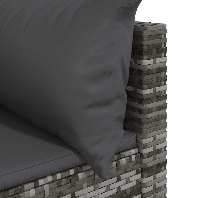 vidaXL 2 db szürke polyrattan kerti sarokkanapé párnával