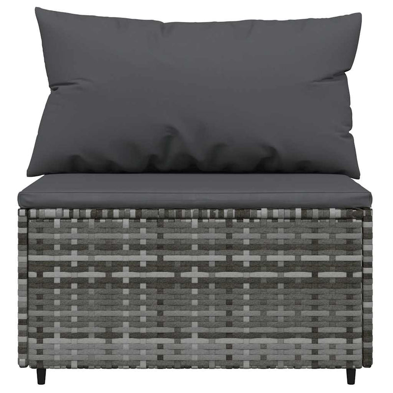 vidaXL 4 részes szürke polyrattan kerti ülőgarnitúra párnákkal