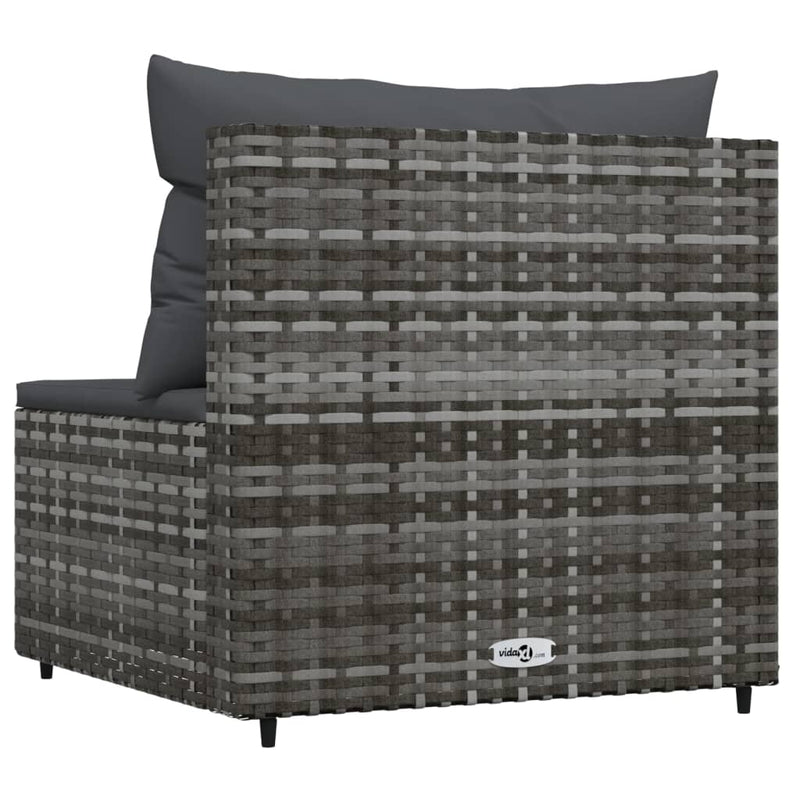 vidaXL szürke polyrattan kerti középső kanapé párnával