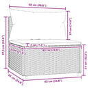 vidaXL szürke polyrattan kerti középső kanapé párnával