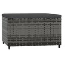 vidaXL szürke polyrattan kerti lábtartó párnával